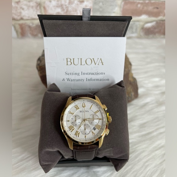 Bulova Other - Men's Chronograph Wilton Brown
Leather Strap Watch 46.5mm NWT